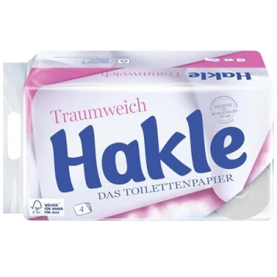 Image de Hakle papier toilette doux (16 x 130 feuilles) avec coussin de bien être, confortable, 4 couches qualité supérieure pour un nettoyage quotidien en douceur