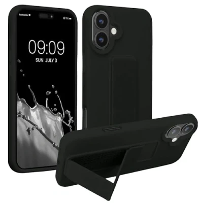 Afbeelding van kwmobile back cover voor smartphone geschikt Apple iPhone 16 Plus 1x beschermhoesje van kunststof In zwart