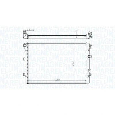 Afbeelding van MAGNETI MARELLI 350213196800 Radiateur 650 433 32 Koelribben mechanisch gelast VOLKSWAGEN: Tiguan I