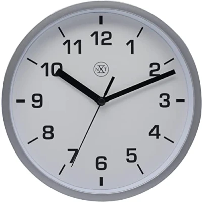 Afbeelding van Nextime Nx 7321Zi Wandklok Nxt Diameter 20Cm Kunststof Zilver, Witte Wijzerplaat