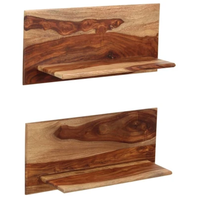 Afbeelding van Wandschappen 2 st 58x26x20 cm massief sheeshamhout