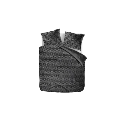 Afbeelding van Dekbedovertrek Teddy Jacquard 1 persoons (140x200/220), Kleur: Antraciet Microvezel Patroon WitGrijsRozeAntraciet Zydante Ga naar