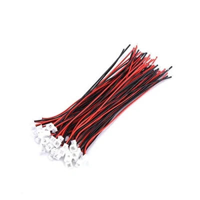 Afbeelding van 20 stuks JST 2 polige Micro 1,25 mm mannelijke en vrouwelijke 3 connector, met kabel voor printplaat, lengte 100 mm, (2 pins mannelijk vrouwelijk)