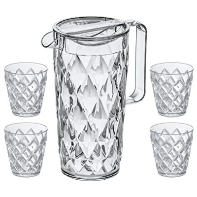 Afbeelding van Crystal kan met 4 tumblers