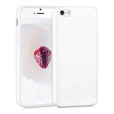 Afbeelding van kwmobile telefoonhoesje geschikt voor Apple iPhone SE (1.Gen 2016) / 5 5S Hoesje smartphone Back cover in mat wit