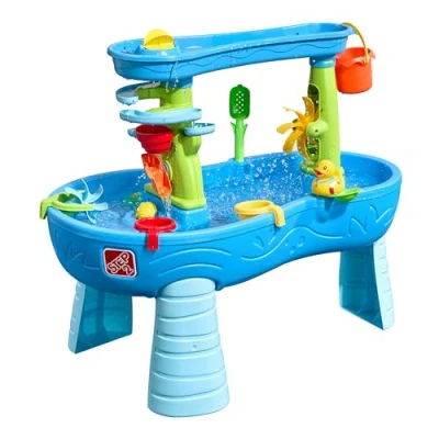 Afbeelding van Step2 Double Showers Splash Watertafel Incl. 11 delige accessoireset Waterspeelgoed voor kind Activiteitentafel met water de tuin / buiten