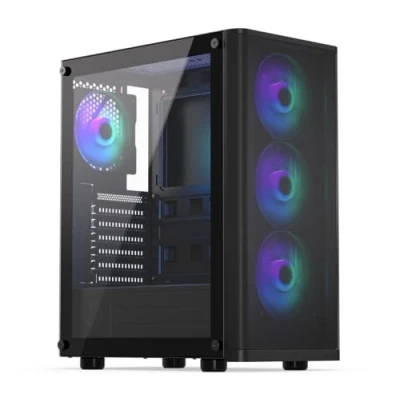 Afbeelding van ENDORFY Ventum 200 ARGB, Full Tower, PC, Zwart, ATX, micro Mini ITX, Glas, Metaal, Gamen