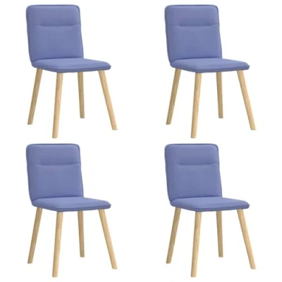 Afbeelding van vidaXL Eetkamerstoelen 4 st stof jeansblauw