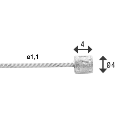 Afbeelding van Schakel binnenkabel Elvedes 3000mm RVS Ø1,1mm Shimano SRAM nippel (op kaart)