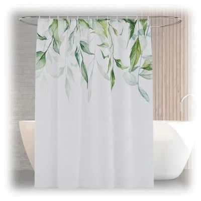 Afbeelding van Relaxdays douchegordijn 180x200 cm anti schimmel wasbaar polyester bladeren