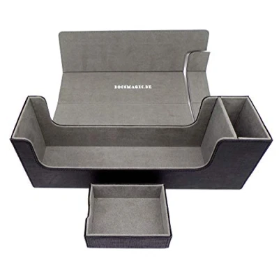 Afbeelding van Docsmagic.de Premium Magnetic Tray Long Box Black Medium Card Deck Storage