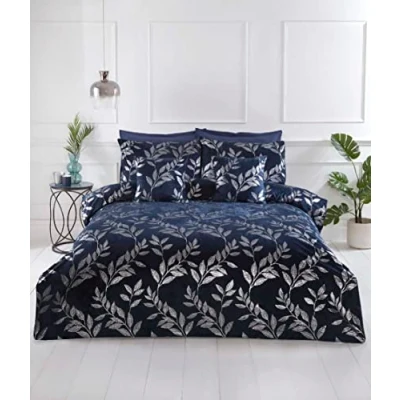 Afbeelding van Dekbedovertrek Como navy Blended katoen Lits jumeaux 230x220 cm 2st. 50x75 Kussenslopen
