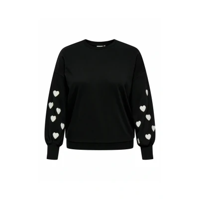 Afbeelding van Only Carmakoma CARMACY L/S O NECK CC SWT JRS Black/W. Cloud D