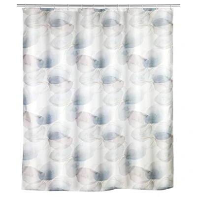 Afbeelding van WENKO Douchegordijn, anti schimmel, Navan, antibacterieel textielgordijn voor douche en badkuip, wasbaar waterafstotend, met 12 ringen om aan een douchestang te bevestigen, 180 x 200 cm