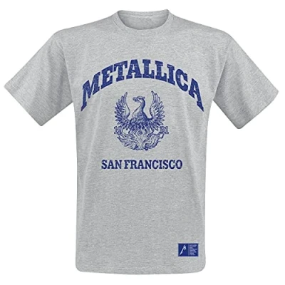 Afbeelding van Metallica College Crest Heren T shirt 2XL Grijs