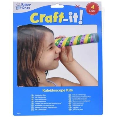 Afbeelding van Baker Ross Caleidoscoopset voor kinderen, om zelf vorm te geven en monteren, 4 stuks
