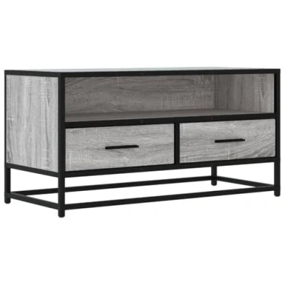 Image de vidaXL Meuble TV sonoma gris 80x34,5x40 cm bois d&#039;ingénierie et métal848812
