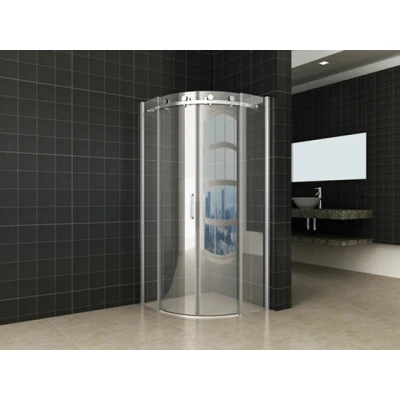 Afbeelding van Wiesbaden 1/4 r. cabine 2 schuifdeuren 900x900x2000 chr.8mm NANO