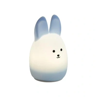 Image de EGLO Veilleuse LED Castellino, lampe de table à piles lapin, décoration chambre d&#039;enfant fille garçon, chevet en silicone, enfant bébé lit, tactile, bleu, blanc chaud, RVB