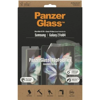 Image de Verre Trempé Samsung Galaxy Z Fold 4: PanzerGlass Protection d&#039;écran antibactérienne compatible avec coque smartphone
