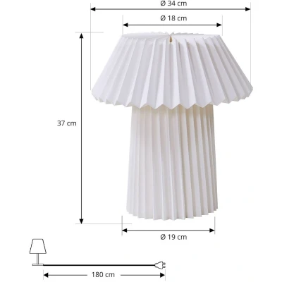 Afbeelding van Lindby Tafellamp 1licht Papier H: 37 cm E14 wit