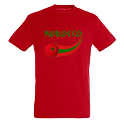 Image de Supportershop Maroc T Shirt Adulte, Rouge, FR : L (Taille Fabricant L)