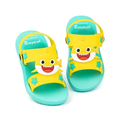Afbeelding van Baby Shark Peuter Sandalen Jongens meisjes zingen haaienkarakter familie sliders met steunriem Zomer schoenen blauw geel, Meerkleurig