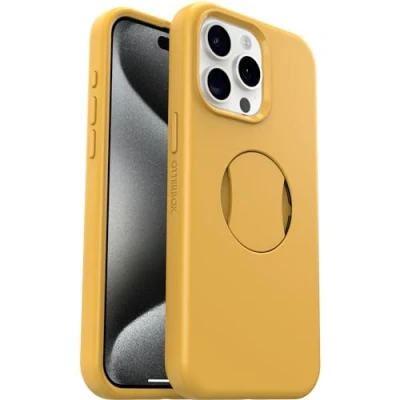Afbeelding van OtterBox OtterGrip Hoesje Geschikt voor Apple iPhone 15 Pro Max Compatible met MagSafe Back Cover Geel