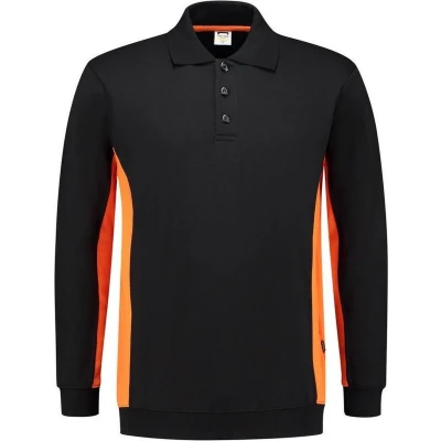 Afbeelding van Tricorp 302003 Polosweater Bicolor Zwart/Oranje XS