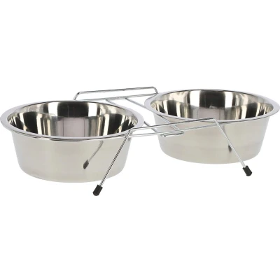 Afbeelding van Kerbl Dubbel Voerbak met 2x 900 Ml Rvs Bakjes