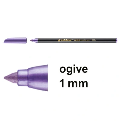 Image de Edding 1200 métallique Feutre de Coloriage Largeur trait : 1 3 mm Violet Métallisé