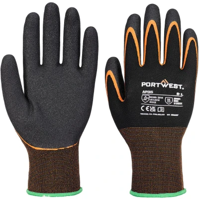 Afbeelding van Grip 15 Nitril Dubbele Palm Handschoen maat L, Black/Orange