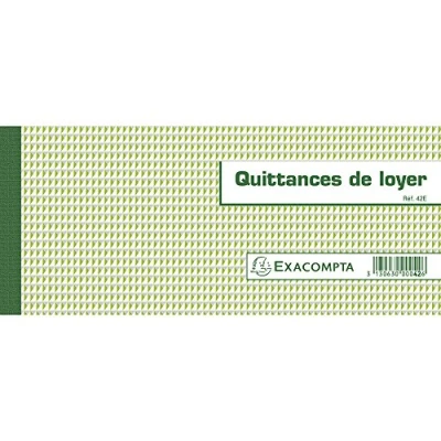 Image de Carnet Exacompta à souche 10,5x16,5cm Quittances de loyer 50 feuillets