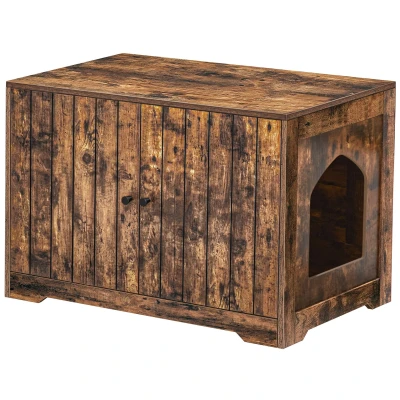 Afbeelding van Kattenbak kattenhuis 80 x 50 55 cm vintage bruin