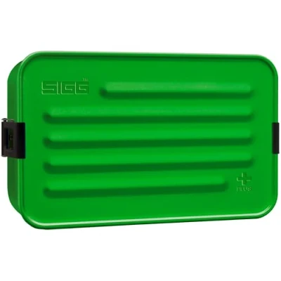 Image de SIGG Metal box Plus L Lunch Vert 1.2 L, boîte bento moderne avec assiette en silicone intégrée, à repas légère compartiments