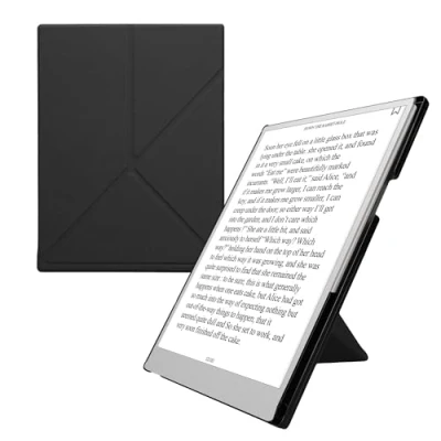 Afbeelding van kwmobile beschermhoes compatibel met Remarkable Paper Pro, van kunstleer standfunctie en magneetsluiting, penhouder, zwart