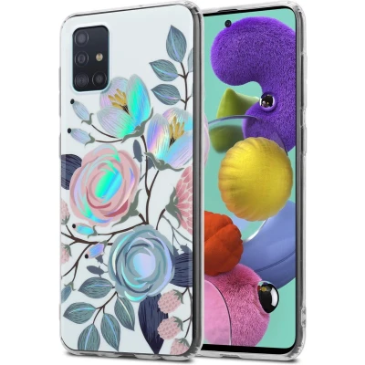 Afbeelding van Cadorabo Hoesje geschikt voor Samsung Galaxy A51 4G / M40s in PIOENEN Beschermhoes gemaakt van TPU siliconen Case Cover met bloemenmotief