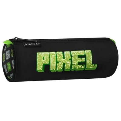 Afbeelding van Pixel Game Zwarte buisvormige etui met rits 22x8x8 cm