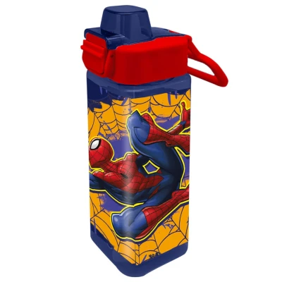 Afbeelding van Marvel spider man vierkante drinkfles met Tuitje pp Waterfles Schoolfles