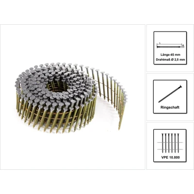 Afbeelding van Prebena CNW25/45BKRI Rolnagels blanco met ringschacht 10800 stuks
