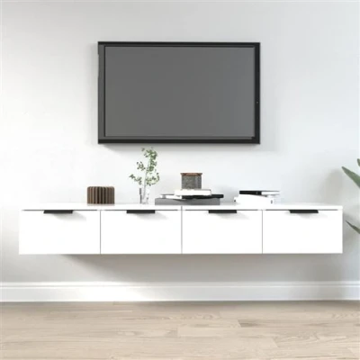Afbeelding van vidaXL Wandkasten 2 st 68x30x20 cm bewerkt hout wit