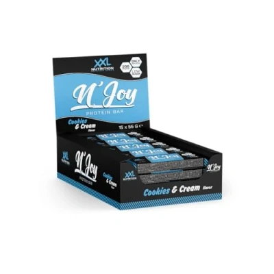 Afbeelding van XXL Nutrition N&#039;Joy Protein Bar 15 Pack Eiwitrepen &amp; snacks, Proteïne repen Smeuïge Eiwit Reep én Hoog in Cookies Cream
