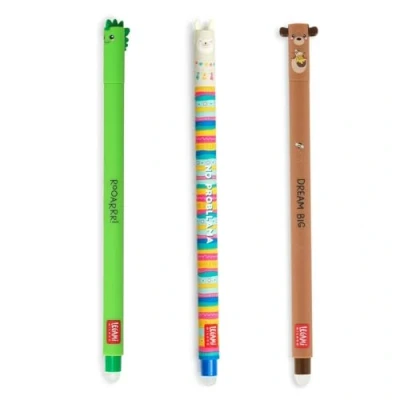 Afbeelding van LEGAMI Set van 3 gelpennen, Teddy, Dino en Lama uitwisbaar zonder vellen te gebruiken, 0,7 mm punt