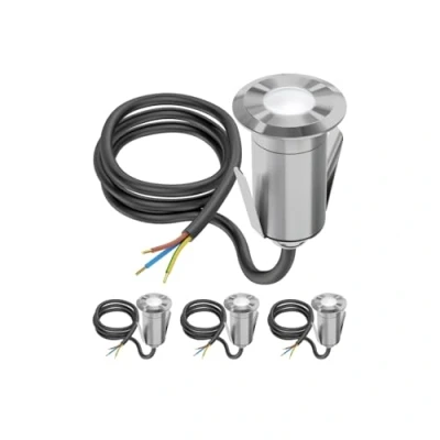 Afbeelding van ledscom.de 4 stuks GLOX led inbouwlampen voor buiten, IP67, aluminium, rond, 35 mm Ø, wit, mat