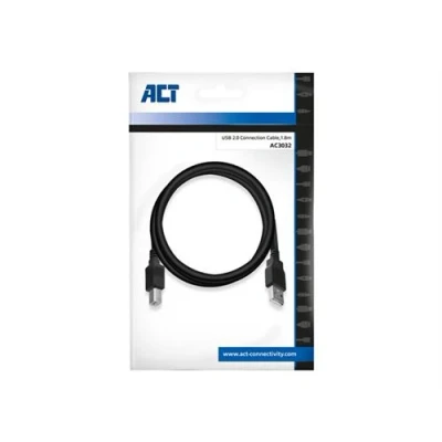 Image de ACT Câble USB (M) pour type B 2.0 1.8 m noir
