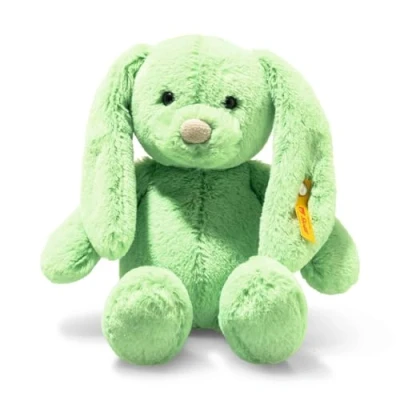 Afbeelding van Steiff Tilda Soft Cuddly Friends Knuffel konijn, 20 cm, groen, met vallende oren, pluizig pluche dier om te knuffelen en spelen, voor meisjes jongens, machinewasbaar