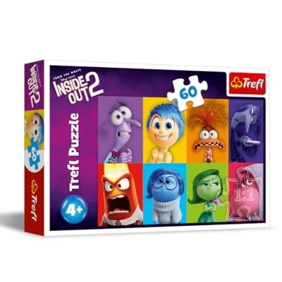 Afbeelding van Trefl Inside Out 2, ontdek emoties 60 delige puzzel kleurrijke met filmfiguren, creatief entertainment, vrije tijd voor kinderen vanaf 5 jaar