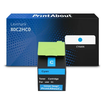 Afbeelding van Huismerk Lexmark 80C2HC0 (802HC) Toner Cyaan Hoge capaciteit