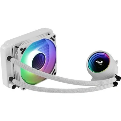 Image de AeroCool Mirage L120 Système de refroidissement liquide processeur Taille radiateur : 120 mm (pour LGA775, LGA1156, AM2, AM2+, AM3, LGA1155, AM3+, LGA2011, FM1, FM2, LGA1150, LGA1151, AM4, LGA2066, LGA1200) cuivre blanc