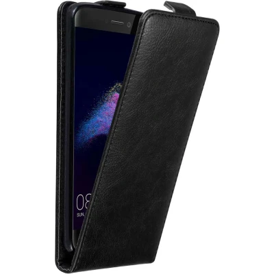 Afbeelding van Cadorabo Hoesje geschikt voor Huawei P8 LITE 2017 / P9 in ZWARTE NACHT Beschermhoes flip design Case Cover met magnetische sluiting